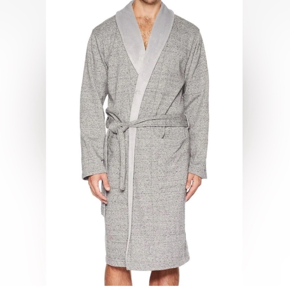 UGG NWT Robinson Light Gray Shawl Collar Robe